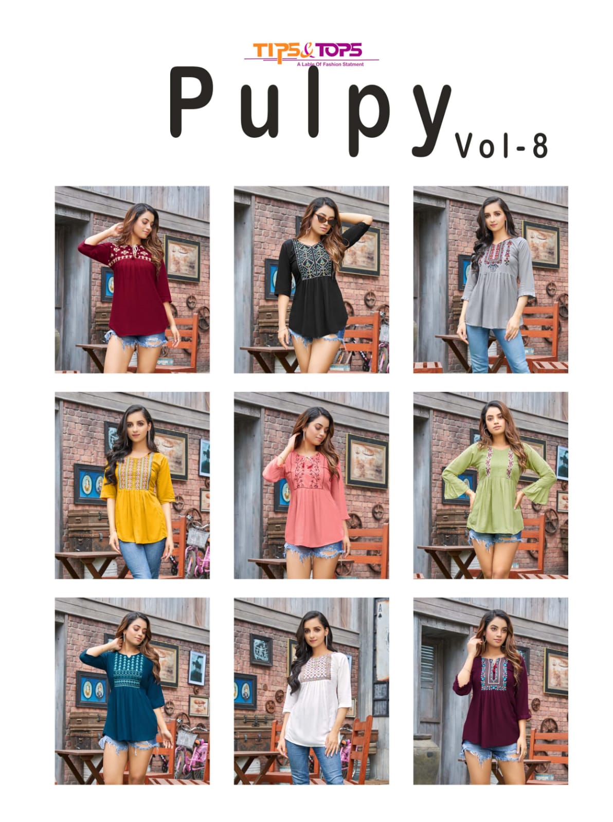 PULPY 08 Fancy Ethnic Wear Heavy Rayon Wholesale Top Collection